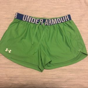 Lime Green Under Armour 3” Play Up Shorts